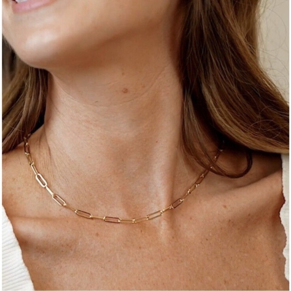Stainless Steel Paper Clip Necklace Charm Pendant Holder Silver Plated Unisex